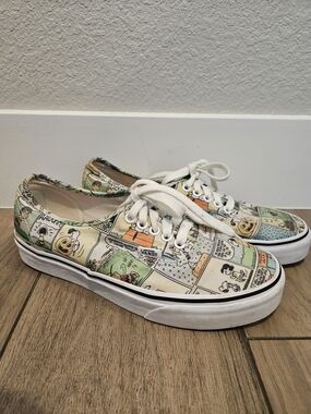 Vans x Peanuts Authentic Comics 2017 Snoopy Charlie Brown Shoes M7 W8.5 Rare